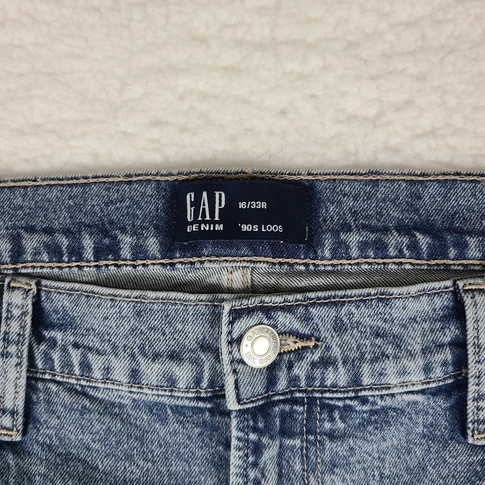 GAP Jeans Womens 16/33 Blue '90s Loose Fit Medium Wash Denim NWT NEW